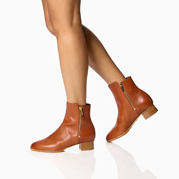 Sarah Flint The Perfect Zip Bootie In Saddle Vachetta Size 40, 9-9.5 Women's - Picture 2 of 16